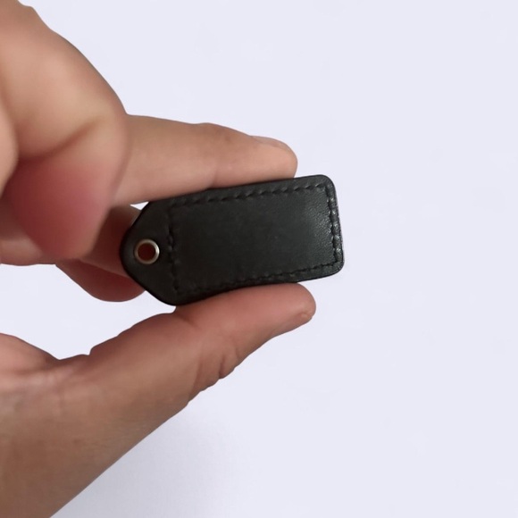 Coach Black Leather & Suede Bag Tag - Picture 2 of 3